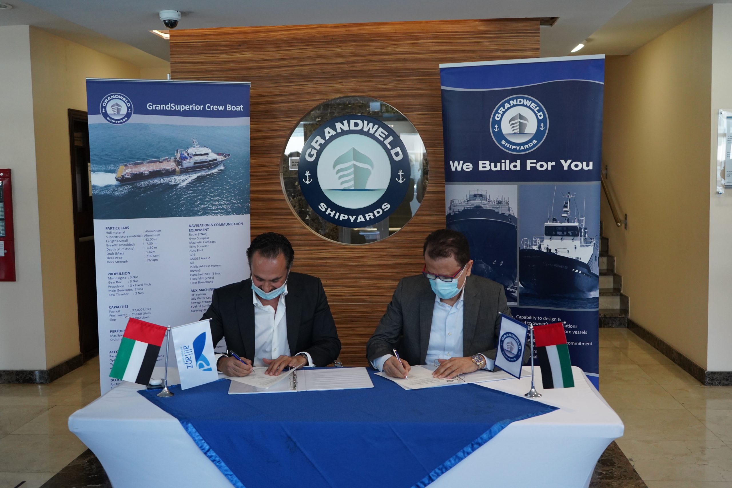Grandweld Shipyards completes the delivery of the Surfer 2 crew boat for Allianz Middle East Ship Management LLC